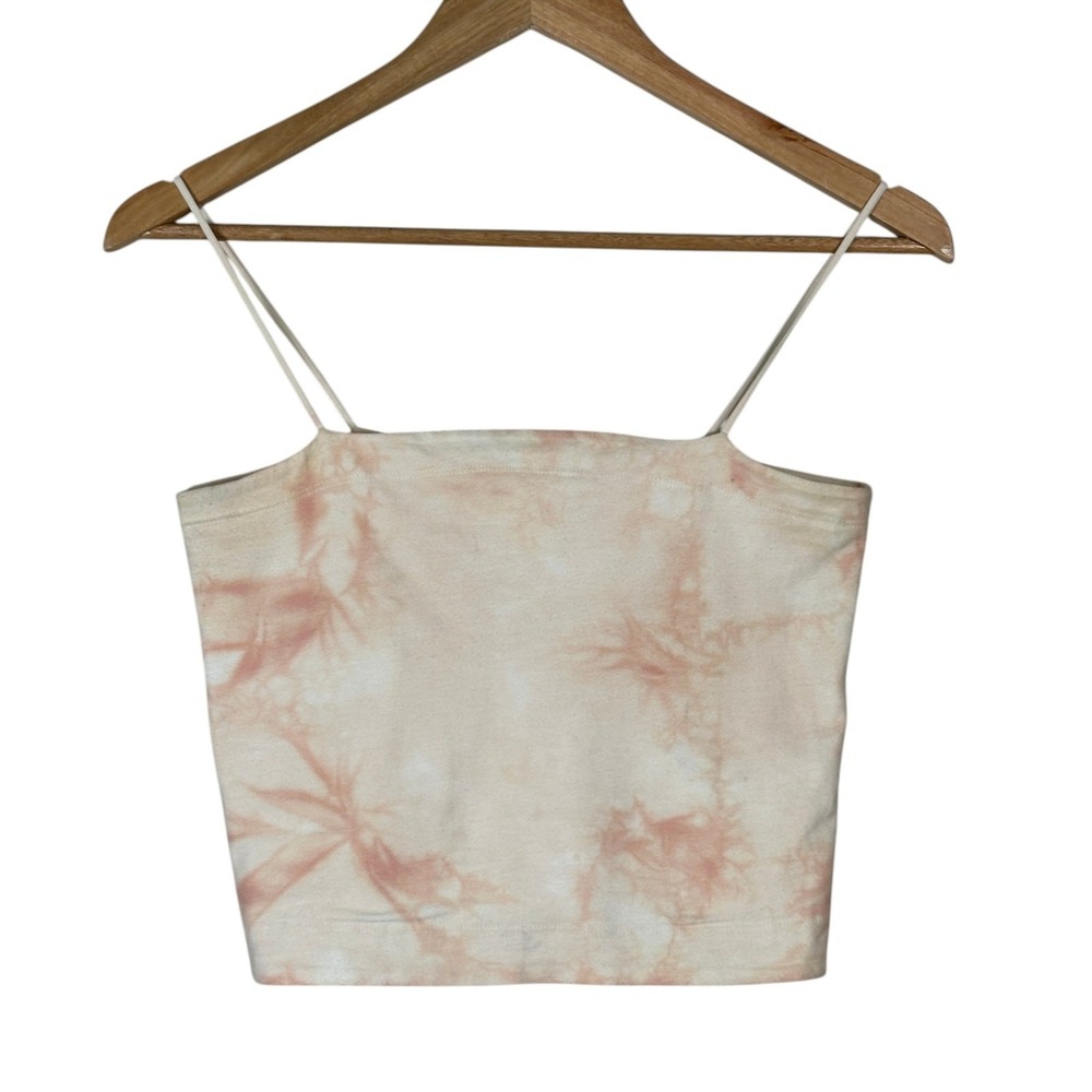 American Eagle Cropped Tank Top Womens M Pink Tie Dye Cotton Boho Y2K Festival